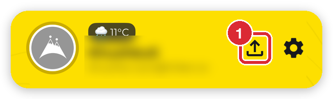 The Import files button, an upload arrow beside the settings cog at the top of the HiiKER Home tab